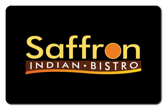 saffron logo on a black background